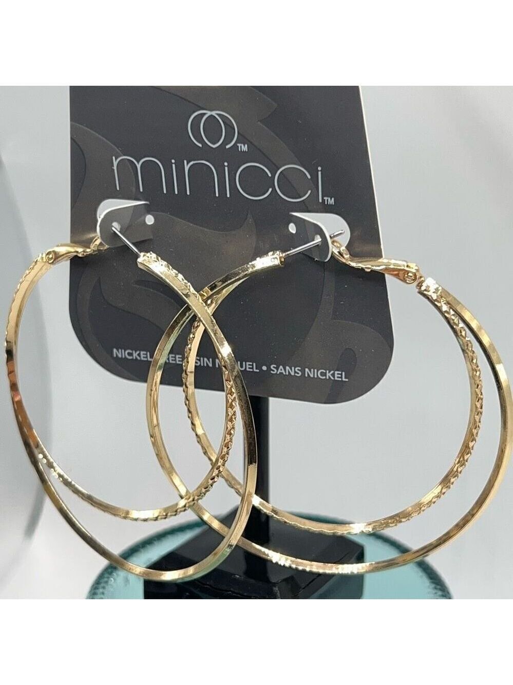 Minicci Gold Double Hoop Oversize Earrings $16ea / 3 for $25